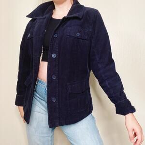 Vintage Y2K Sonoma Navy Blue Corduroy Blazer Jacket